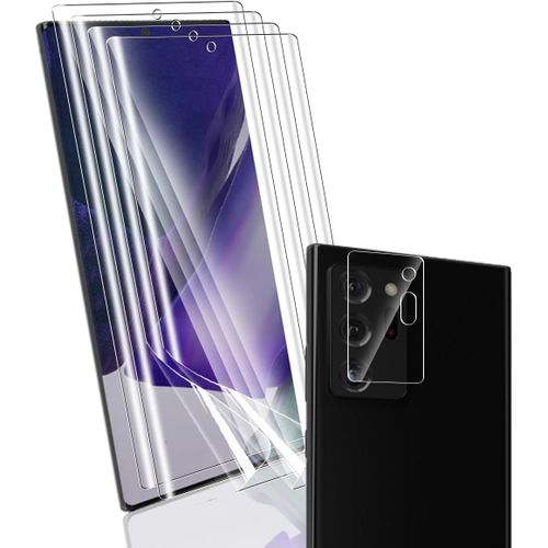 Screen Protector For Galaxy Note 20 Ultra Non-Tempered Glass,4 Pieces Flexible Screen Protector Film + 1 Piece Rear Camera Tempered Glass,High Definition For Galaxy Note 20 Ultra