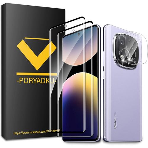 2 Pièces Verre Trempé Pour Xiaomi Redmi Note 14 Pro Plus 5g/Note 14 Pro+ 5g, Et 2 Protections D'objectif, Déverrouillage Par Empreinte Digitale, Dureté 9h, Sans Bulles, 3d-Coverage, Hd Verre