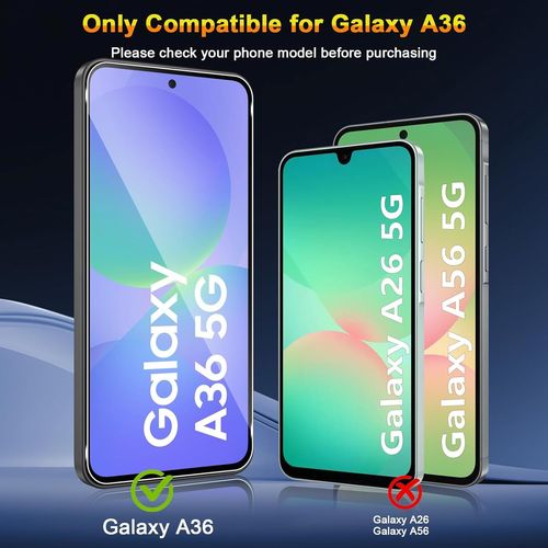 Verre Trempé Pour Samsung Galaxy A36 5g. 3 Pièces Protecteur D'écran Et 2 Pièces Caméra Arrière Protecteur. 9h Dureté Film Protection Écran Hd Clarté Anti Rayures Vitre Protection