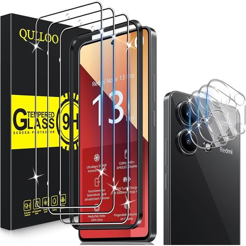 Verre Trempé Pour Xiaomi Redmi Note 13 Pro 4g [3 Pièces] Et Caméra Protecteur [3 Pièces], Protecteur D'écran Ultra Résistant Dureté 9h Film Protection Écran Hd Transparent[Tre892360]