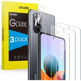 5 Pièces Verre Trempé Pour Xiaomi Redmi Note 10 Pro, 3 Protecteurs D'écran Et 2 Pièces Caméra Protection Écran, Sans Bulles