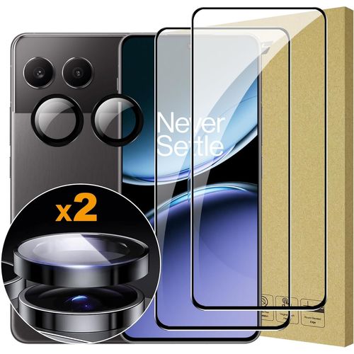 CAUC-Film pour Oneplus Nord 4 Verre Trempé [2+1 Pièces] Caméra Arrière Protecteur Film + Protecteur d'écran HD cadre invisible Verre Trempé pour Oneplus Nord 4