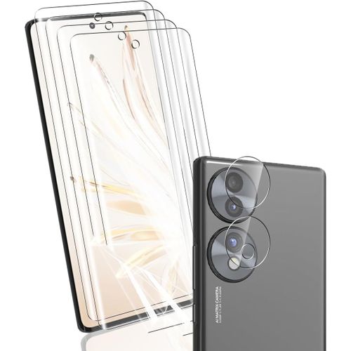 Protection D'écran Pour Honor 70 Non-Verre Trempé, 4 Pièces Protection D'écran Film Flexible + 1 Pièces Arrière Caméra Verre Trempé, Haute Définition Pour Honor 70