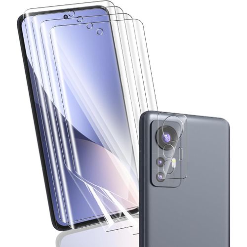 Protection D'écran Pour Xiaomi 12 Non-Verre Trempé, 4 Pièces Protection D'écran Film Flexible + 1 Pièces Arrière Caméra Verre Trempé, Haute Définition Pour Xiaomi 12