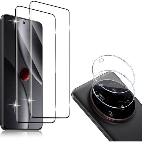 Kal-Compatible Avec Xiaomi 15 Ultra 5g Protection Écran, 2 Pièces Verre Trempé [3d Couverture Complète]+ 2 Pièces Caméra Protecteur, Anti-Rayure Hd Sans Bulles 9h Dureté Protection Décran