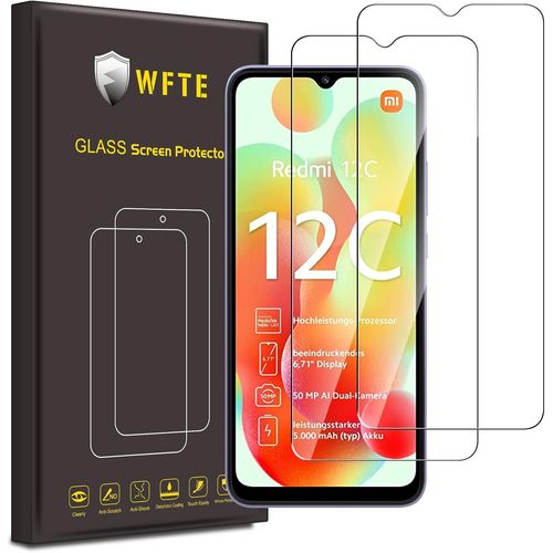 [Lot De 2 Films De Protection D'écran Pour Xiaomi Redmi 12c,Dureté 9h,Hd Ultra Transparent,Anti-Rayures,Anti-Huile,Verre Trempé Pour Xiaomi Redmi 12c