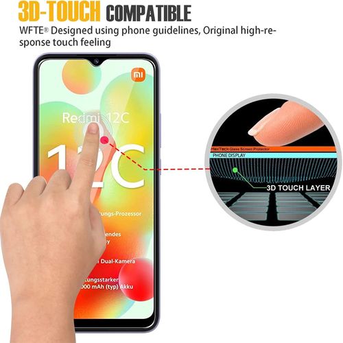 [Lot De 2 Films De Protection D'écran Pour Xiaomi Redmi 12c,Dureté 9h,Hd Ultra Transparent,Anti-Rayures,Anti-Huile,Verre Trempé Pour Xiaomi Redmi 12c