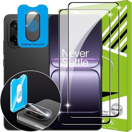 CAUC-Verre Trempé pour OnePlus Nord CE5 [2+1 Pièces] Caméra Arrière Protecteur Film + HD Protecteur d'écran Verre Trempé