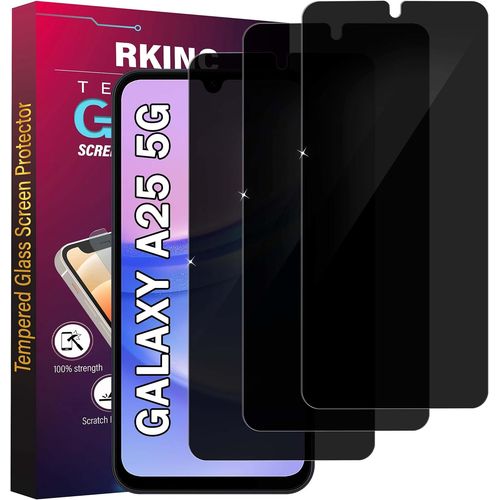 Verre Trempé Anti-Espion Pour Samsung Galaxy A25 5g, [Lot De 3] [Ne Prend Compatible Id D'empreinte Digitale] Angle De Confidentialité Amélioré, Dureté 9h, Sans Bulles