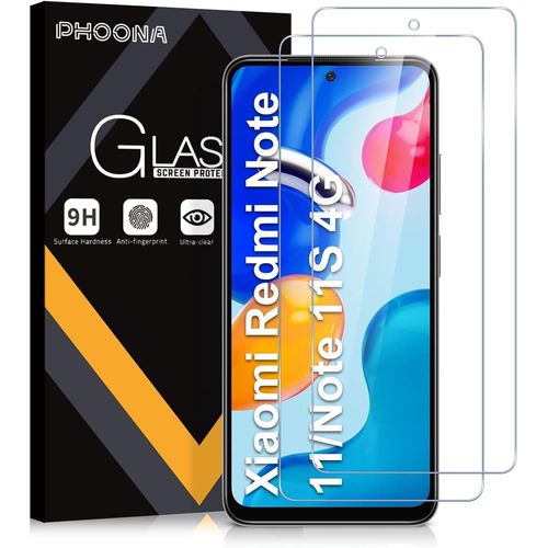 Eryi-Lot De 2,Verre Trempé Pour Xiaomi Redmi Note 11 4g,Redmi Note 11s 4g,Dureté 9h Glass,Anti Rayures,Sans Bulles,Haute Définition,Film Protection Écran Pour Redmi Note 11/11s 4g