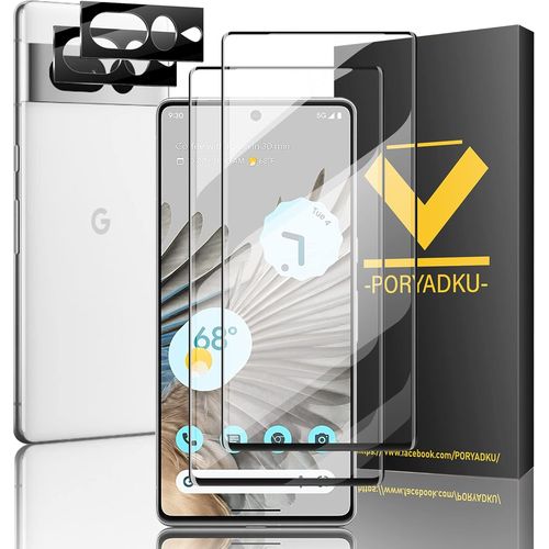 Cauc-[2+2 Pièces]Verre Trempé Google Pixel 7 Pro Protection Ecran[6.7""]+Caméra Protecteur, Sensitive Fingerprint Touch, 3d Couverture Complète Pour Pixel 7 Pro 5g Tempered Glass