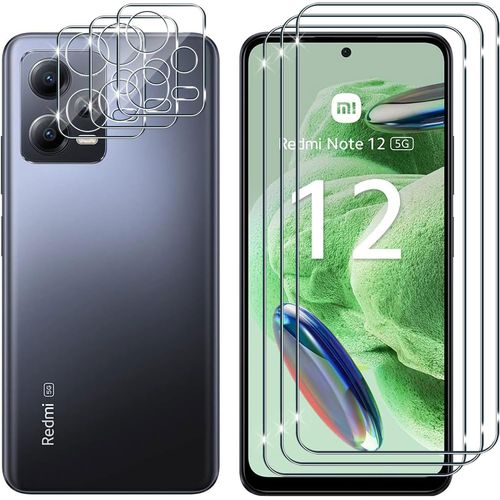 3+3 Pièces Pour Xiaomi Redmi Note 12 5g /Xiaomi Poco X5 5g Verre Trempé Protecteurs D'écran Et Caméra Arrière Protection Écran,9h Dureté Anti-Rayures Sans Bulles Protection Film