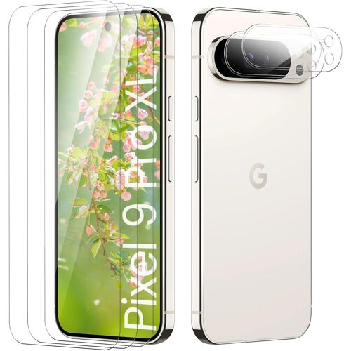 Verre Tremp¿¿ pour Google Pixel 9 Pro XL, Film Protection ¿¿cran, [sans Bulles d'air] [Ultra R¿¿sistant] [Anti-Rayures] 3 Pi¿¿ces Verre Tremp¿¿ + 2 Pi¿¿ces Cam¿¿ra Protection ¿¿cran