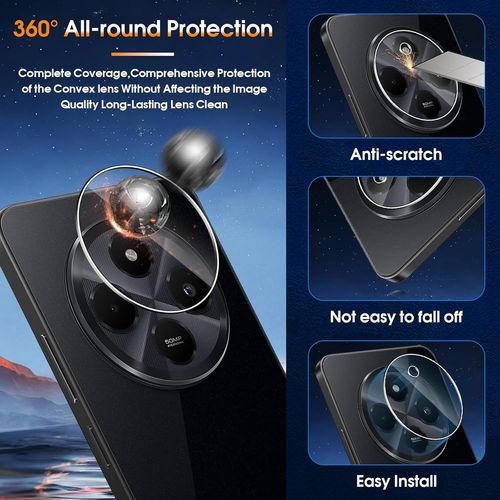 Verre Trempé Pour Xiaomi Redmi 14c 4g / Xiaomi Poco C75. 2 Pièces Protection Écran Film Avec 2 Pièces Caméra Arrière Protecteur. Dureté 9h Film Objectif En Sans Bulles.Ultra Hd Vitre Trempé