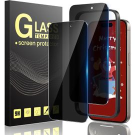 CAUC-Verre Trempé Anti-Espion pour iPhone 15 Pro Max 6,7 Pouces, Vitre Protection pour iPhone 15 Pro Max écran Protege Kit Outil d'Installation Facile, [Sans Bulles][9H Dureté][Facile à Installer]