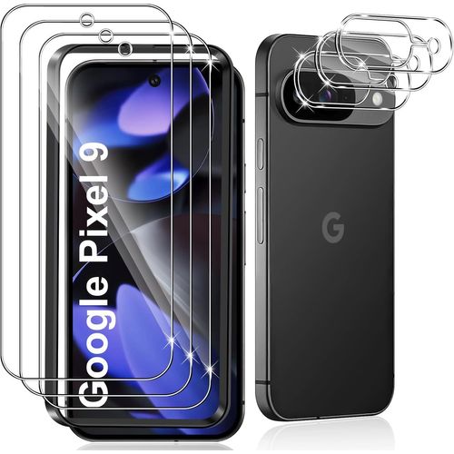 Cauc-3 Pièces Verre Trempé Pour Google Pixel 9, 3 Pièces Caméra Arrière Protecteur,9h Dureté/Anti-Rayures/Sans Bulles/Ultra Résistant,Protection Écran