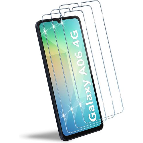 CAUC-Compatible avec Samsung Galaxy A06 4G/ A06S 4G Verre Trempé, 3 Pièces 9H Dureté Protection Écran, Ultra HD, Sans Bulles, Anti-rayure, Film Protection D'écran