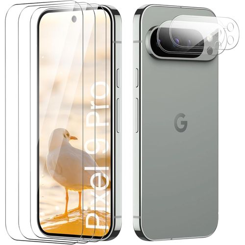 Verre Trempé Pour Google Pixel 9 Pro Plein Écran, Affaire Classée Protection Écran, Bord À Bord, Sans Bulle, Anti-Scratch, 3 Pièces Verre Trempé + 2 Pièces Caméra Protection Écran