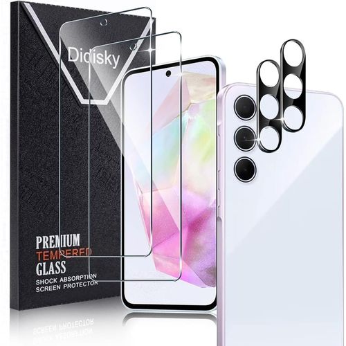 2 Pieces Tempered Glass For Samsung Galaxy A36 And 2 Pieces Rear Camera Protector, Anti Scratch, 9h Hardness, No Bubbles, High Definition.