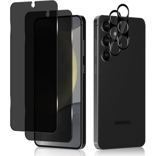 [2 + 2 Pièces Anti-Espion Verre Trempé + Caméra Arrière Protecteur Compatible Avec Samsung Galaxy S24 Plus 5g (S24+), 9h Dureté Anti-Peeping Protection D'écran Pour Samsung Galaxy S24+ 5g