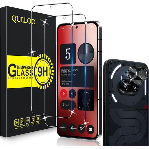 Verre Trempé Pour Nothing Phone 2a/2a Plus/2a+,2 Pièces Protecteur D'écran Et 2 Pièces Caméra Arrière Protecteur,9h Dureté Film Protection Écran Hd Clarté Anti Rayures Vitre Protection