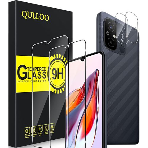Verre Trempé Pour Xiaomi Redmi 12c [2 Pièces] + Caméra Protecteur [2 Pièces],Protecteur D'écran Ultra Résistant Dureté 9h Film Protection Écran Hd Transparent