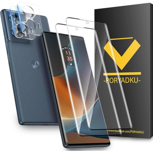 Cauc-Protection D'écran Pour Motorola Moto Edge 50 Fusion 6,7 Pouces, Verre Trempé 2 Pièces + Caméra Protecteur 2 Pièces, Anti-Empreintes Digitales, 9h Dureté, Sans Bulle
