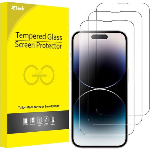 KALANKA-Protection d'Écran à Couverture Complète pour iPhone 14 Pro Max 6,7 Pouces, Integrale Film en Verre Trempé 9H Compatible Coque, HD Transparent, Lot de 3
