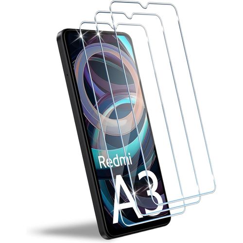 Kal-Verre Trempé Compatible Avec Xiaomi Redmi A3, 3 Pièces 9h Dureté Protection Écran, Anti-Rayure, Ultra Hd, Sans Bulles, Film Protection D'écran - Transparent