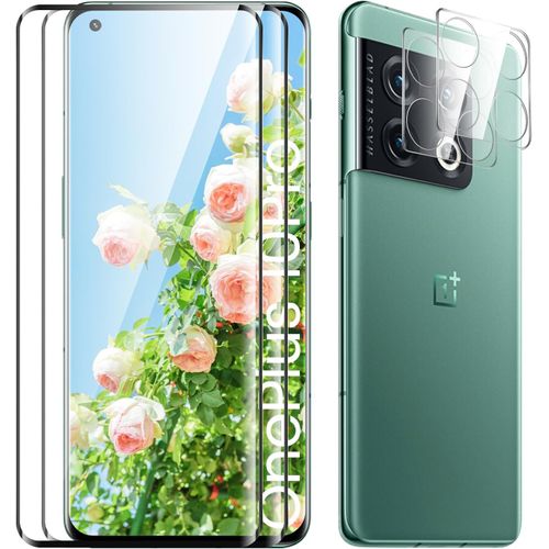 Kal-Verre Trempé Pour Oneplus 10 Pro Plein Écran, Affaire Classée Protection Écran, Bord À Bord, Sans Bulle, Anti-Scratch, 2 Pièces + 2 Pièces Caméra Protection Écran