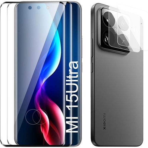 Kal-Verre Trempé Pour Xiaomi 15 Pro Plein Écran, Affaire Classée Protection Écran, Bord À Bord, Sans Bulle, Anti-Scratch, 2 Pièces Verre Trempé + 2 Pièces Caméra Protection Écran