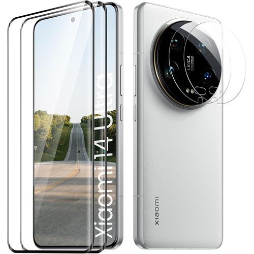 Tempered Glass Screen Protector For Xiaomi 14 Ultra Full Screen, Edge-To-Edge, Bubble-Free, Anti-Scratch, 2 Pieces + 2 Pieces Camera Screen Protector