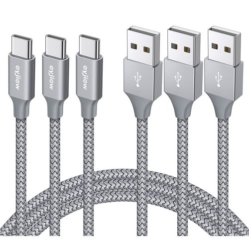 Cable Usb C [1M Lot De 3], Câble Usb C Charge Rapide 3A Nylon Tressé Cable Usb A Vers Usbc Chargeur Pour Iphone 16/15 Plus Pro Max, Galaxy S25 S24 S23 S22 S21 S20 S10 A13 A21 A55 A53 A35,Pixel