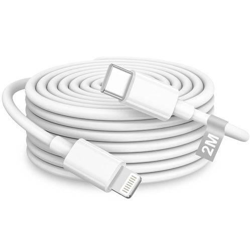 ASFASFq-Câble USB C vers Lightning 2MCertifié Apple MFi, Câble iPhone USB C 2M Long Cable Lightning Chargeur Charge Rapide Cordon Fil Cable USb C iPhone pour Apple iPhone 14 13 12 11 Pro Max/Mini/XS/
