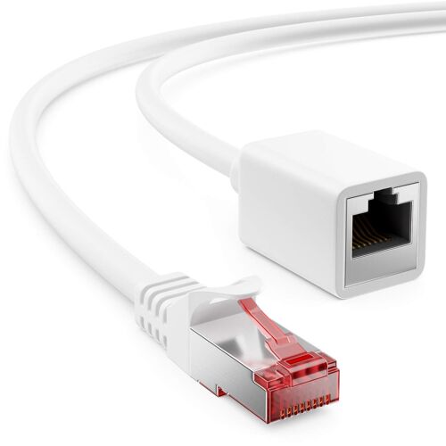 10m Cat6 Patch Cable Extension for Ethernet LAN Network Cable Internet Cable - RJ45 Male to RJ45 Female S/FTP PiMF 250 MHz Copper - White