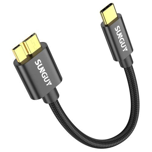 KALANKA-Câble USB C vers Micro B, 0.15m 10Gbps USB 3.1 Cable disque dur externe USB C Compatible avec Toshiba, Seagate, WD, Disque Dur, Galaxy S5 Note 3,HDD etc-Noir