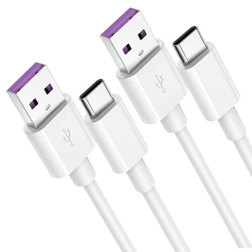 JGD-Câble TypeC-USB 5A [2pack 2 m] Charge Rapide Huawei Supercharge QC 3.0 40W Compatible avec Huawei P30 P30 Pro P20 P20 Pro Mate 20Pro Samsung Galaxy S8/S9/S10 Sony Xperia 1/10/10 Plus LG HTC