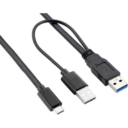 Cy Câble Usb Type C Vers Usb 3.0 Mâle Et Usb 2.0 Pour Ordinateur Portable Et Disque Dur 60 Cm