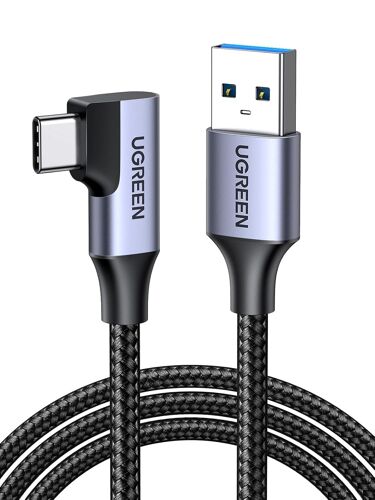 USB 3.0 to USB C Cable Angled Fast Charge and Data Sync 5Gbps Compatible with iPhone 16 Plus Pro Max 15 Galaxy S24 Plus Ultra S23 S22 A55 A35 A15 Redmi Note 13 Pro 12 P60 PS5 Controller (2M)