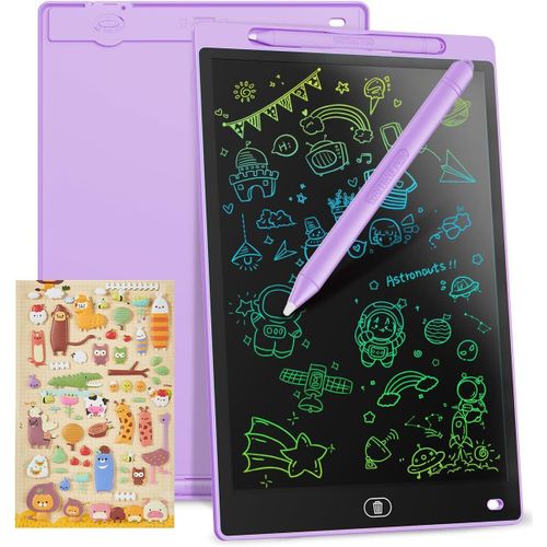 KALTD-Tablette Graphique Lcd Écriture Colorée 10 Pouces,Tableau Effaçable Portable,Cadeau Enfants,Tablette Graphique Pour Jeux Enfants 2 3 4 5 6 7 Ans Filles (Violet)