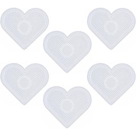 KALANKA-Lot de 6 plaques de perles à repasser, en forme de c?ur de 2,6 mm, perles de bricolage, perles pour bricolage, plaques à emboîter, modèles de perles de bricolage, cadeau pour enfants
