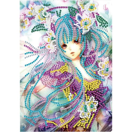 Carnet De Notes A5 Blanc Peinture Diamant Carnet De Croquis A5 Diy Cahier Diamond Painting Enfants Broderie Journal Livre Fée Fleur Elfe Diy Diamant Art Cadeaux Kit De Bricolage Adulte