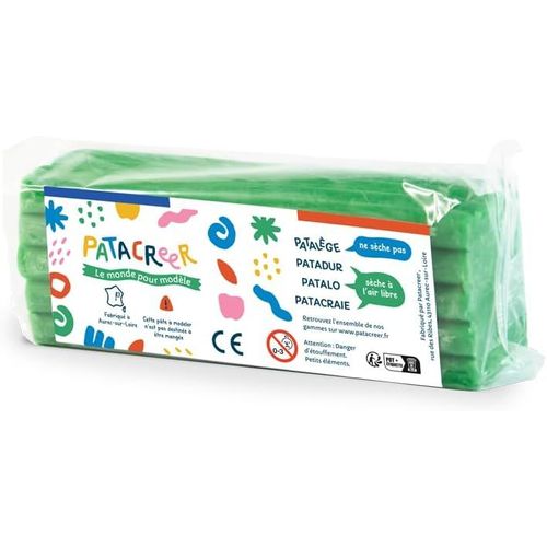 KALANKA-- Pate a modeler Made in France - Pate qui ne seche pas - Pain de 300g (Vert Foncé)