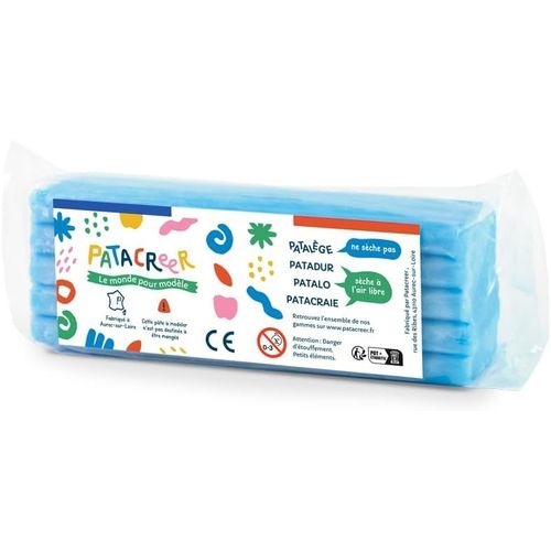 KALANKA-- Pate a Modeler Made in France - Pain de 300g Blanc (Bleu Clair)