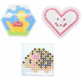 KALANKA-Lot de 3 plaques à repasser Max XL 10 mm Formes de base avec modèles en papier (3 formes de base pour plaques à repasser Maxi XL). (Compatible avec toutes les perles à repasser Max.)
