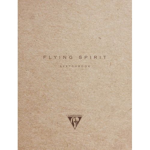 Kalanka-930023c Carnet Cousu Flying Spirit - 50 Feuilles Papier Esquisse Ivoire A6 10,5x14,8 Cm 90g - Couverture En Kraft Brun - Illustration Imprimée Au Dos Aléatoire