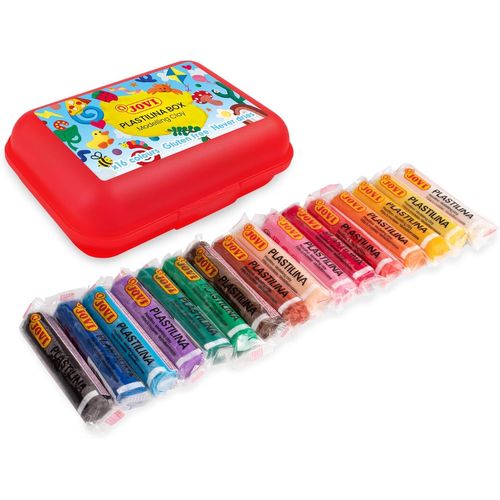 KALANKA-P231 Coffret de pâte à modeler rouge avec 16 couleurs variées, barres de 15 grammes, sans gluten, pâte à modeler pour garçons et filles de 3 ans