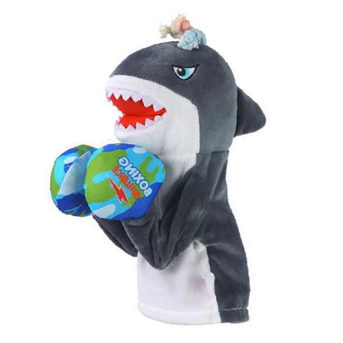 Marionnette à main requin - Jouet de boxe interactif en peluche-UN