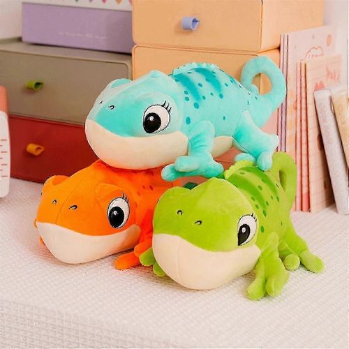 Peluche caméléon réaliste de 30 cm, oreiller doux pour Halloween