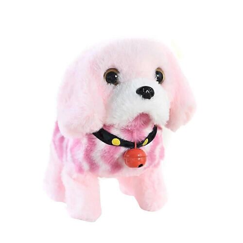 Jouet interactif électronique ISKAEN, lapin en peluche, chien qui court et se tortille, jouet en peluche parlant, jouet rampant, cadeau pour filles et garçons de 36 ans, rose